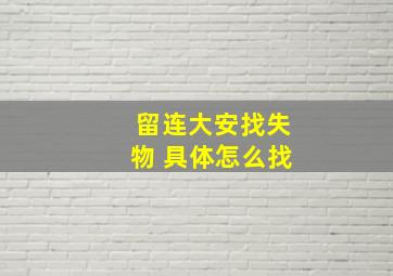 留连大安找失物 具体怎么找